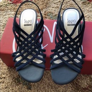 Impo Navy Stretch Sandals NEW 7 M